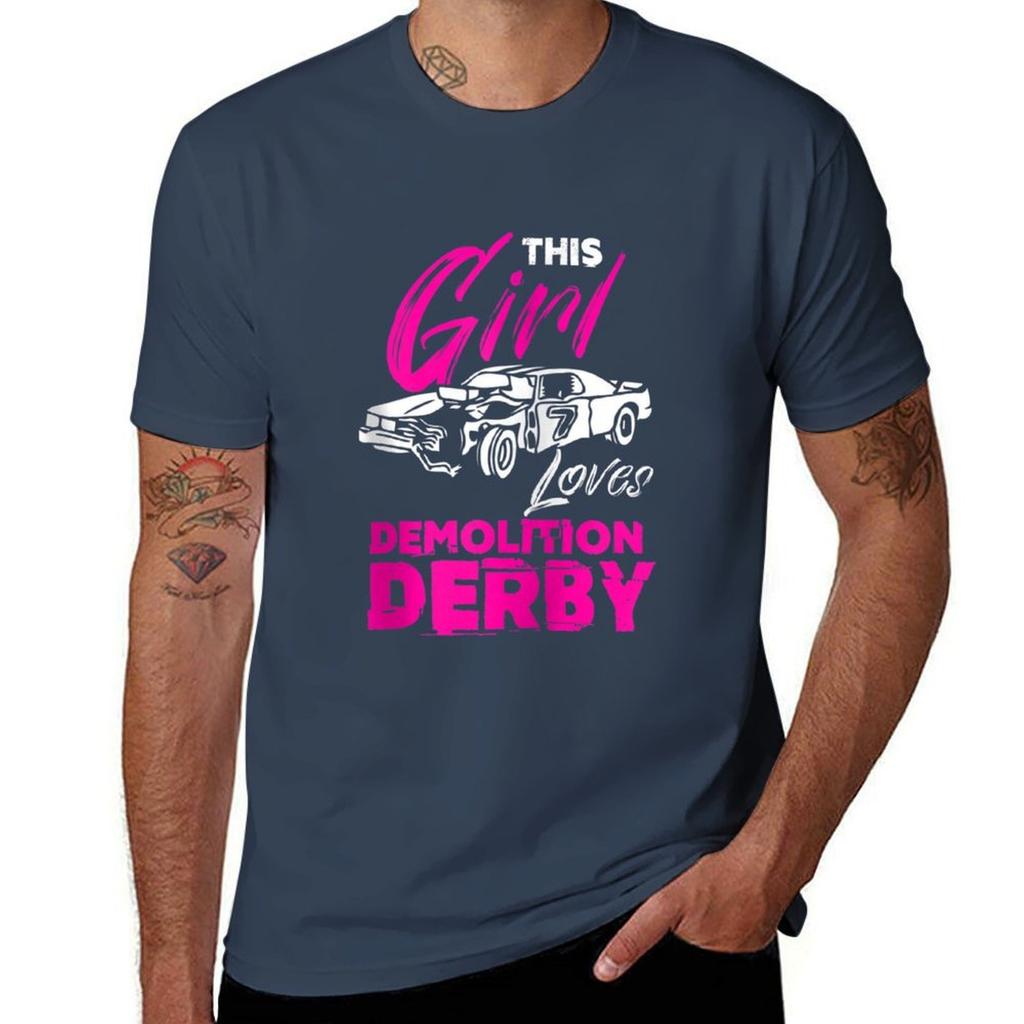 Demo Derby Car Driver This Girl Loves Demolition Derby TShirt Tough Fabric Work Tee TShirt