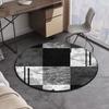 European Geometric Round Carpet Living Room Decoration Home Sofa Chair Side Foot Mat Bedroom Bedside Rugs Washroom Floor Mat