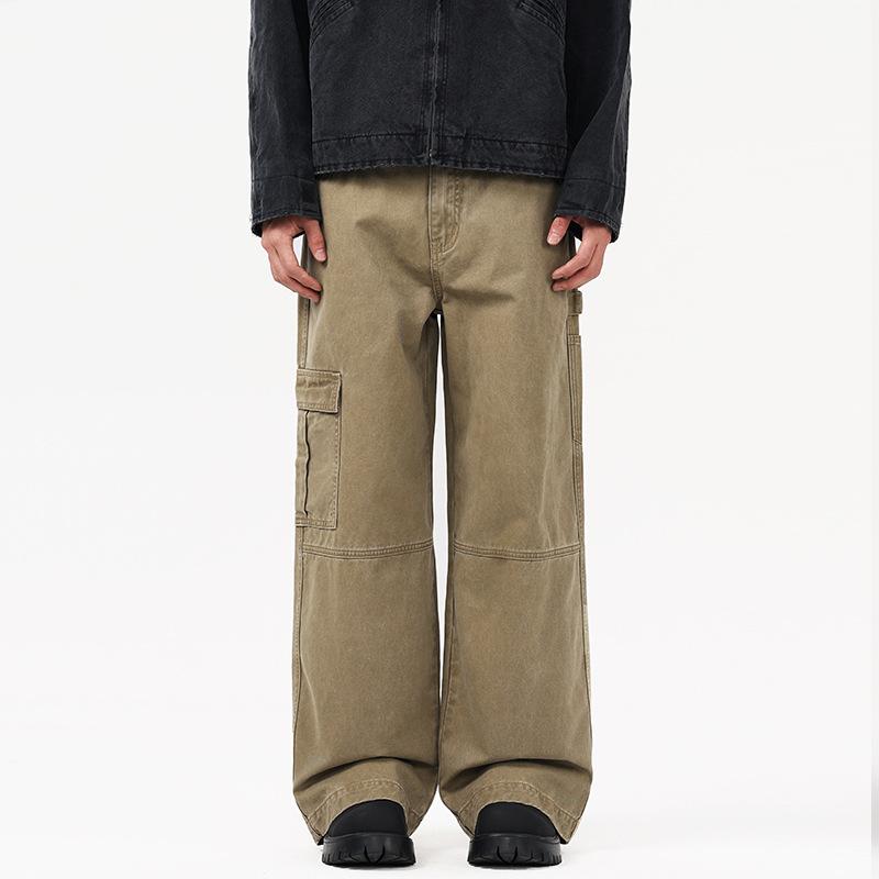 

Мужские брюки для рубки леса в горах на открытом воздухе, осенние, стиранные, рабочая одежда, широкие прямые брюки 2XL