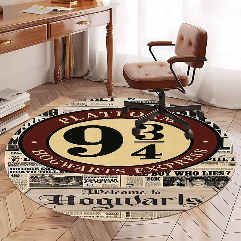 Harry Potter Printed Round Rug Carpet Chair Rug Area Rug Entryway Doormats,for Office Chair Living Room Bedroom Kitchen Room.