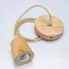 Nordic Wood Pendant Lamp E27 Wooden Pendant Lights for Bedroom Home Living Room Decor Log Color Vintage Hanging Light Fixture