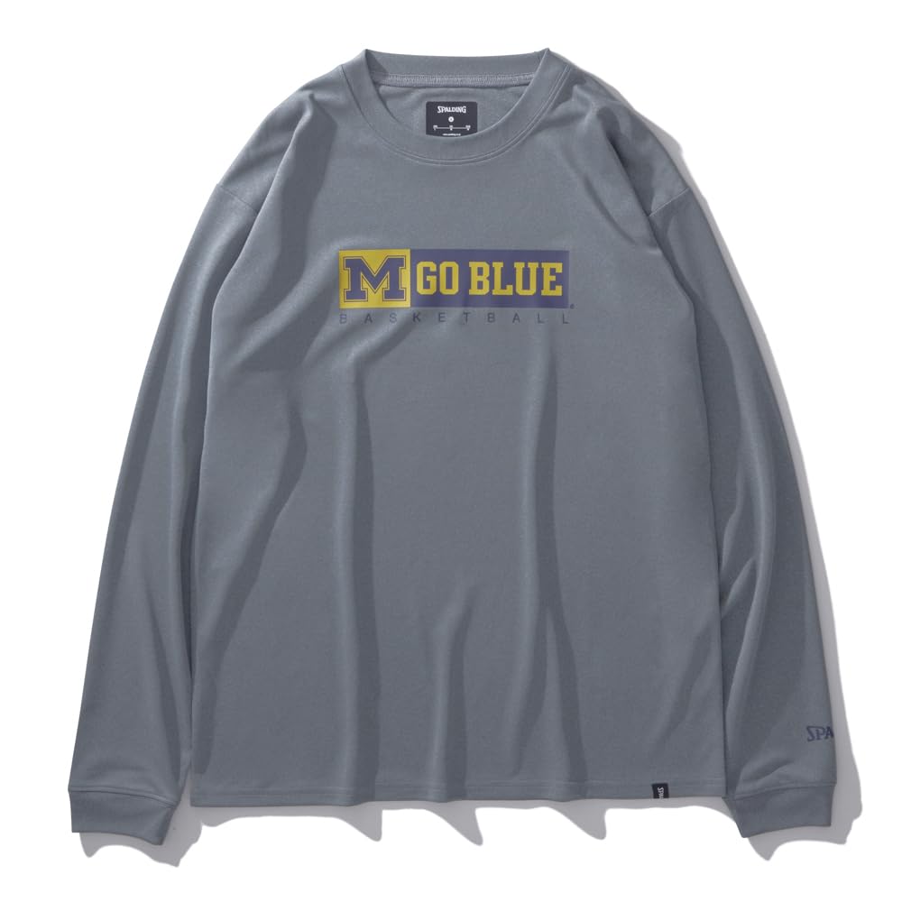 

Spalding Michigan Go Blue Basketball Long Sleeve T-Shirt, Heather Gray, XXL (SMT24128M)