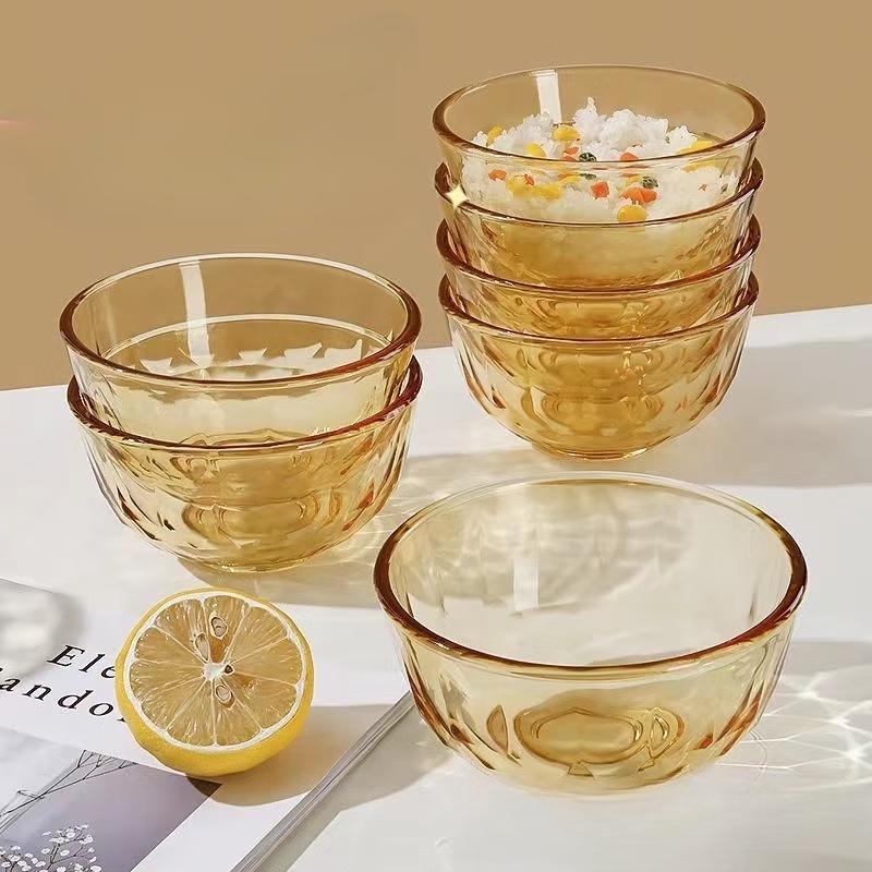 Wuhé Amber Glass Heat-Resistant Multi-Purpose Bowl