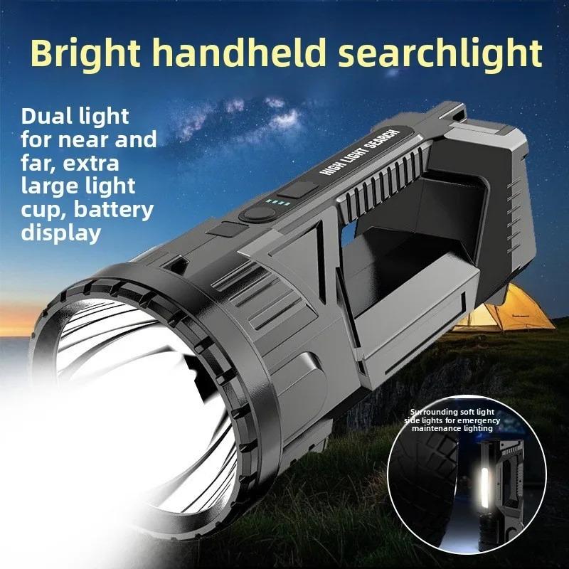 New Powerful LED Flashlight 20W Super Bright Long Range Charging Searchlight Multifunctional Waterproof Work Light Fishing