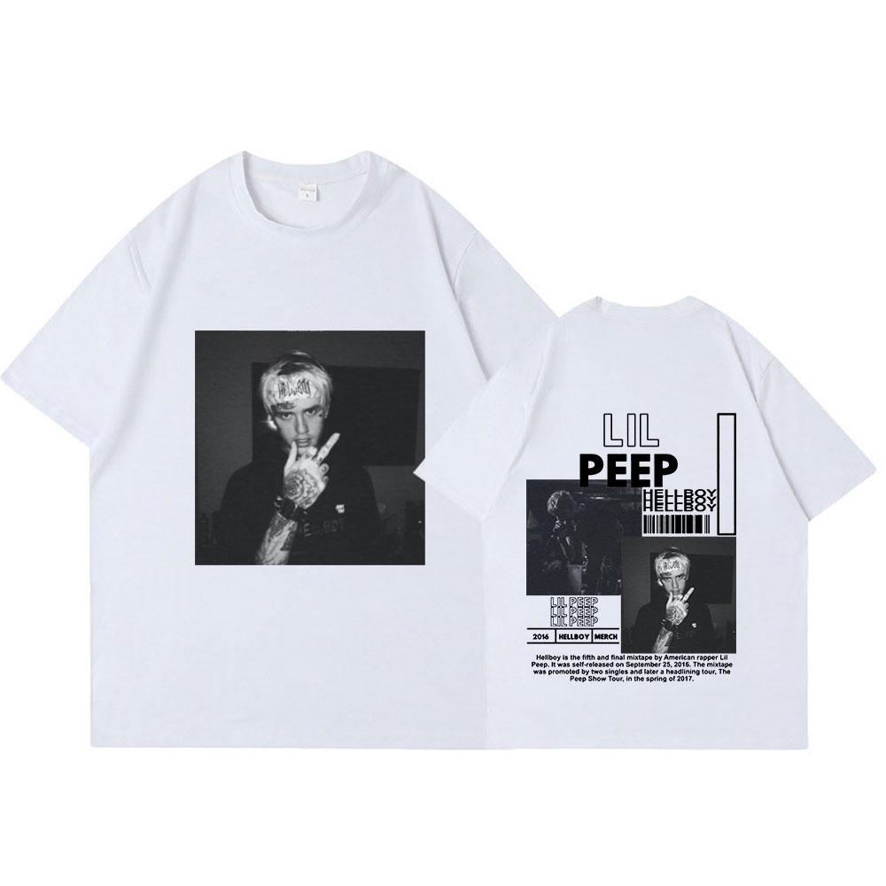 Rapper Lil Peep TShirt Hellboy Crybaby Hip Hop Graphic T Shirt Summer Unisexs Women Clothing Aesthetic Oversized Cotton Tee Shirt