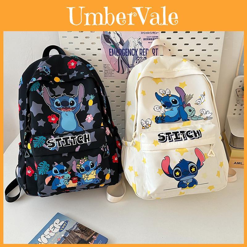 Disney Stitch Batoh s velkou kapacitou Lehký prodyšný nylonový školní batoh pro teenagery Cestovní