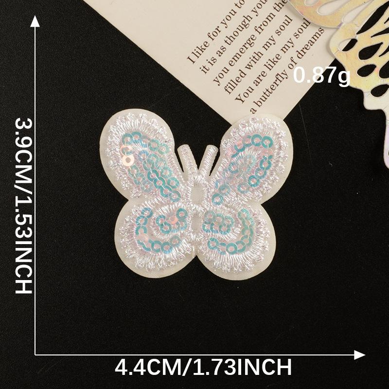 Down Jacket Patch Sticker Lace Ultra-Thin Mesh Embroidery Sequins Butterfly Bow Self-Adhesive Clothing Accessories