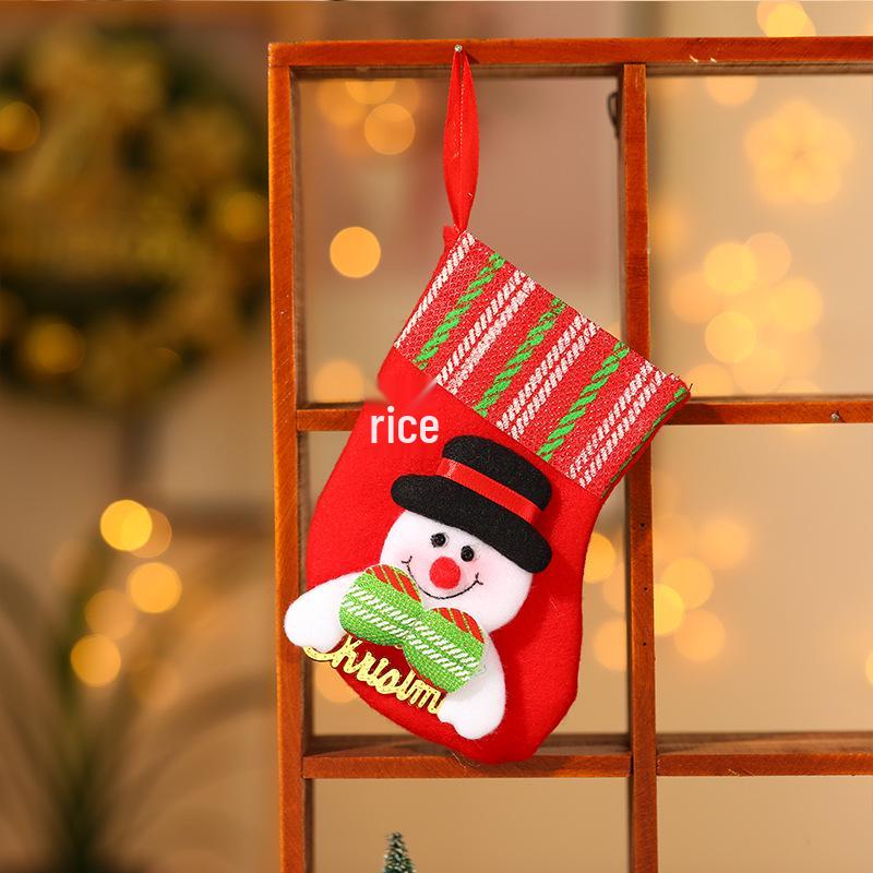 Weihnachtsszene Strumpfbeutel - Kleiner Anhänger & Süßigkeitenhalter für Kinder