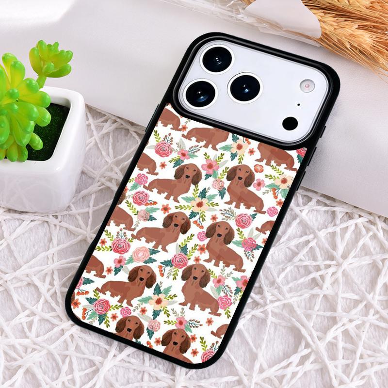 Cute Dachshund Dog Hot Phone Case for iPhone 17 Air 16 15 11 12 14 13 Pro Max Shockproof Cover