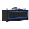 VidaXL Coffee Table with LED Lights Black Engineered Wood, Side Table, Living Room Table, Accent Table, Sofa End Table, 851985
