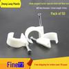 PVC Flame Retardant U-Type Wire Clip with Steel Nail Hook for Conduit, Sizes 16, 20, 25.
