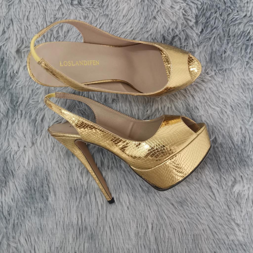Large Size 44 Women's Stilettos Pumps 14CM Platform Super High Heels Sexy Open Toe Sandals Gladiator Party Dress Women Shoes