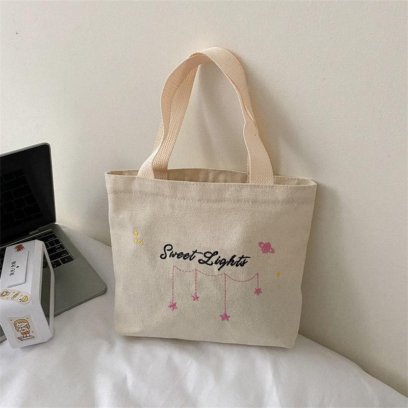Damen Casual Kleine Canvas Tragetasche - Handtasche, Studenten-Lunchbox, Reißverschluss-Stil
