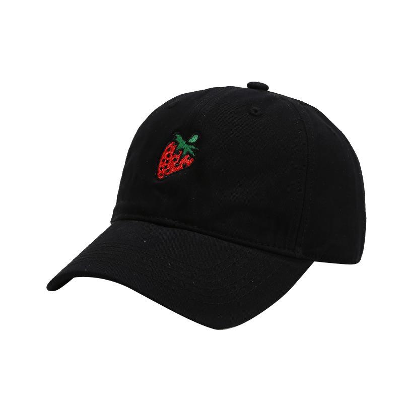 Sunscreen Embroidery Fruit Strawberry Cap Summer Small Fresh Baseball Cap Men's Shade Bend Cap