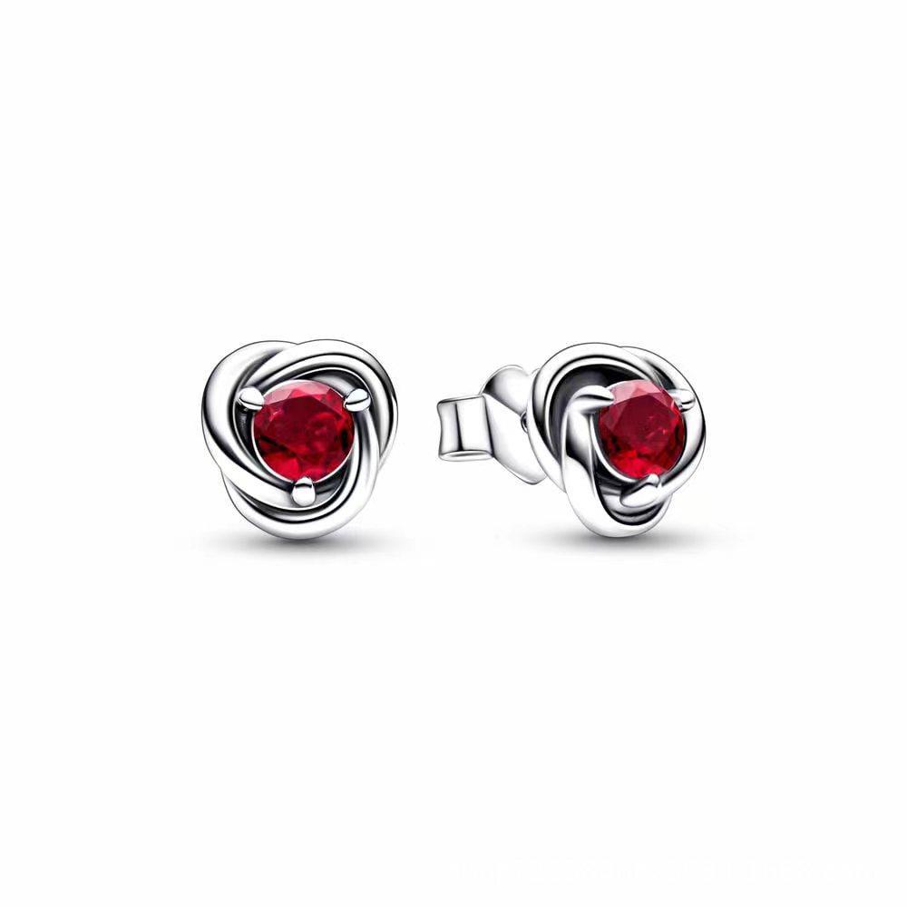 New Twelve Birthday Stone Rose Shaped Earrings Women'S Jewelry Birthday Gift Olive-Green Garnet Color