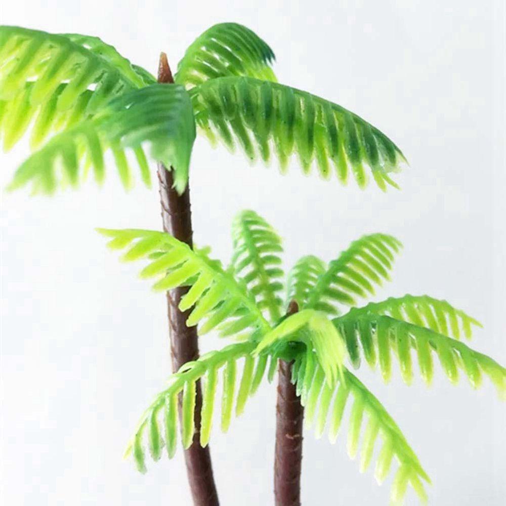 Cheap Plastic Pots Fake Leaf Craft Bonsai Micro Landscape Coconut Palm Tree Miniature Artificial