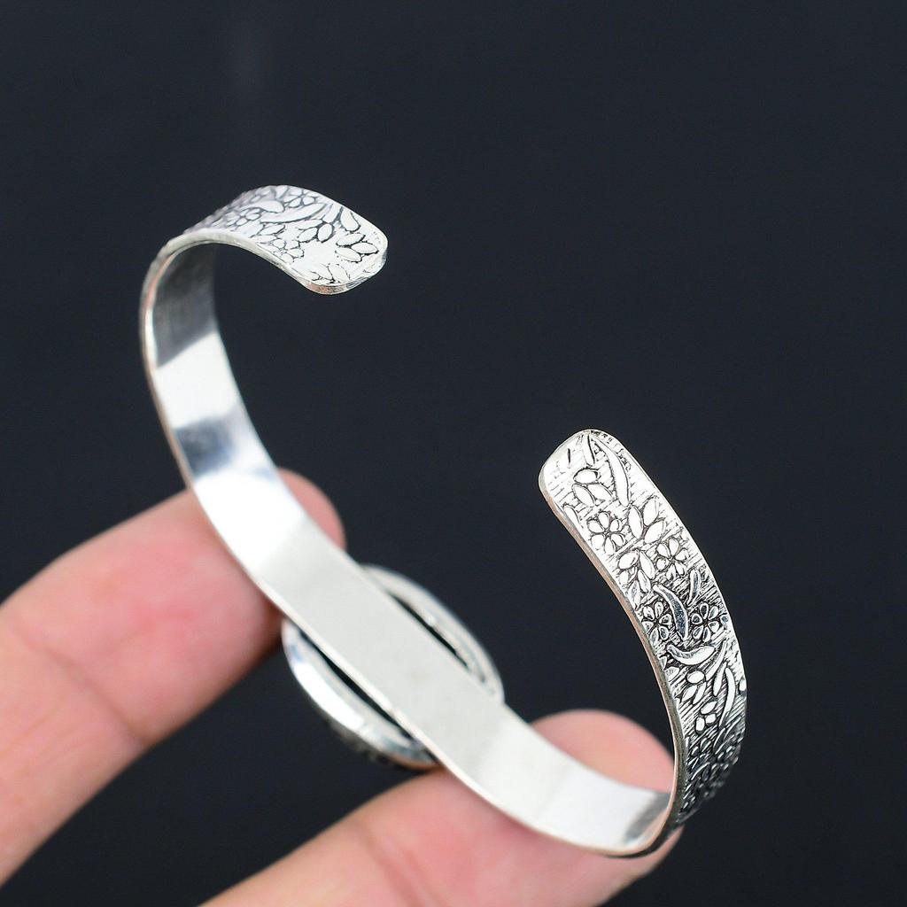 Daughters Day Sale Sterling Silver Natural Stingray Coral Mother Bangle Jewelry