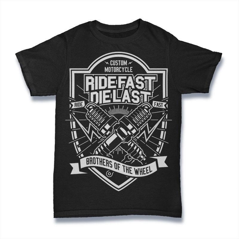 

Ride Fast Die Last T-Shirt. 100% Cotton Premium Tee NEW 2XL