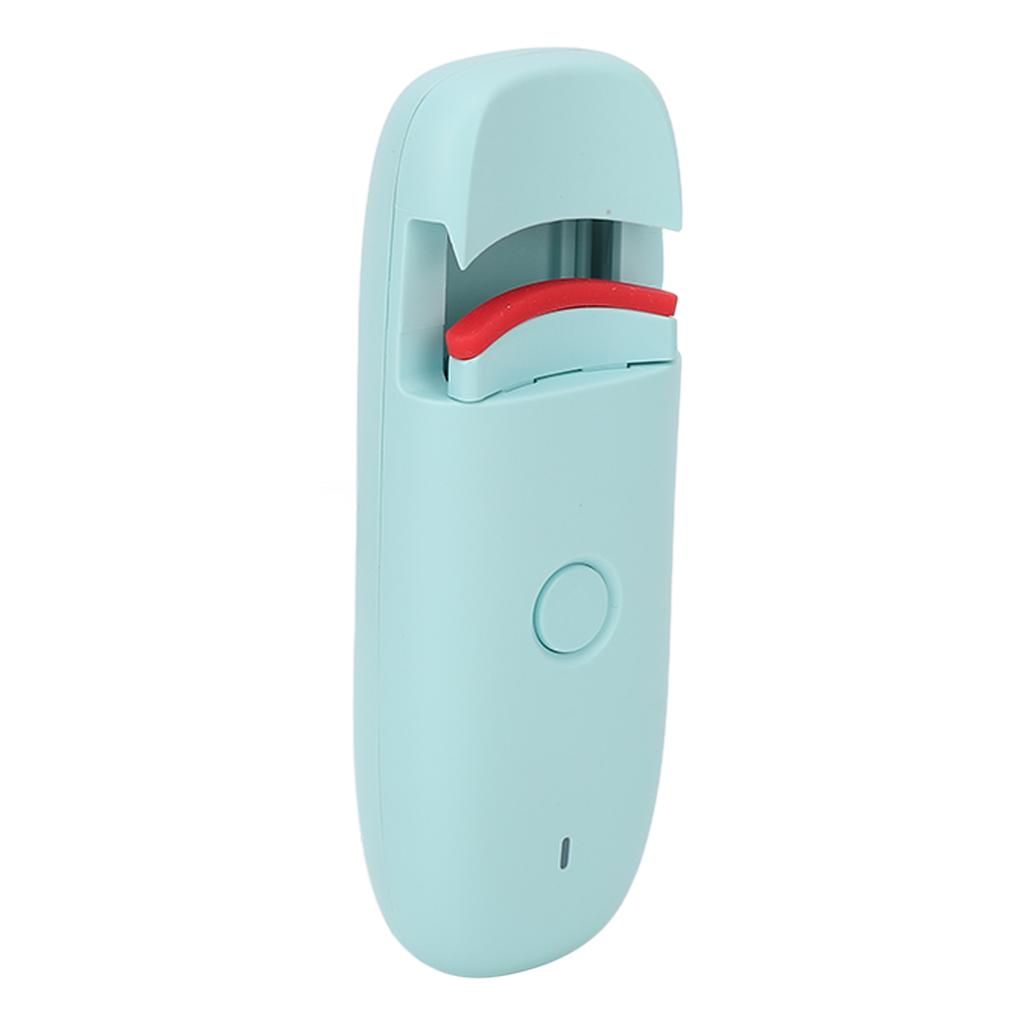 Heated Eyelash Curler Small Portable USB Charging Constant Temperature Lasting Styling Electric Eyelash Curler Green