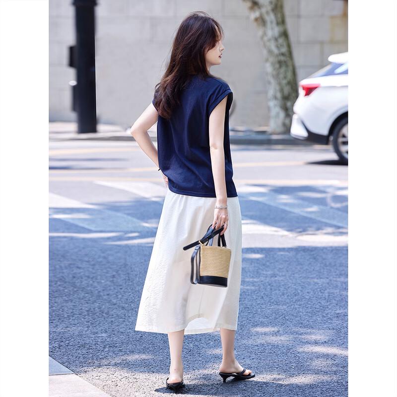 Women's Sleeveless Two-Piece Set with A-Line Skirt