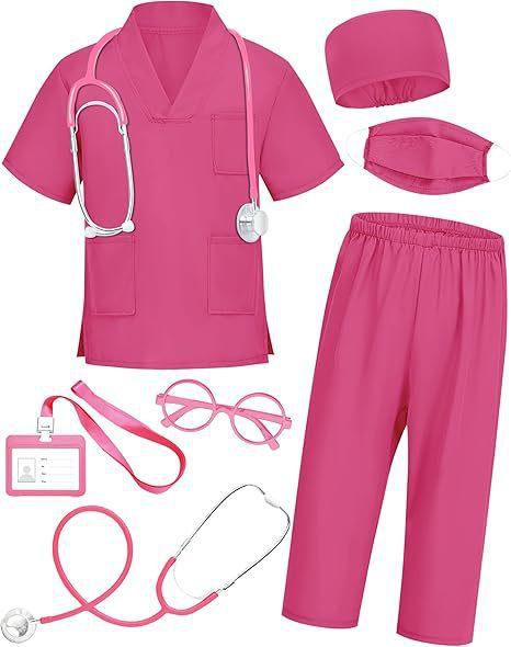 Children Doctor Role Play Set White Coat Nurse Costume Dress Up Pretend Play Toy