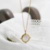Sky Realm White Shell Clavicle Necklace: Gold-Plated Titanium Steel, Retro Light Luxury Design