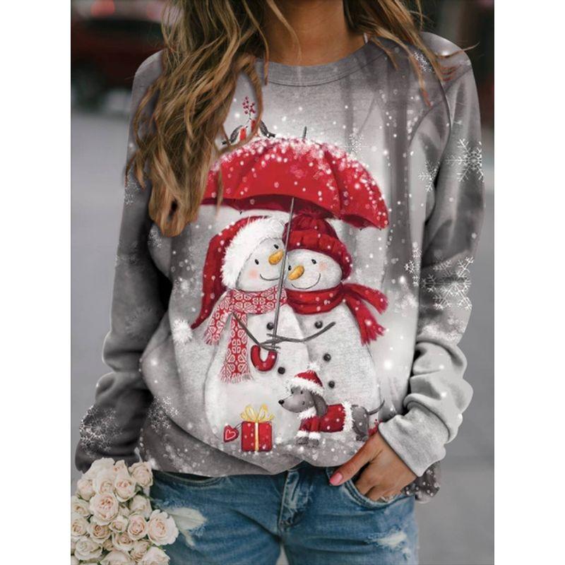 3D Printed Long Sleeve Round Collar Hoodie3d Print Long Sleeve Crew Neck Sweater