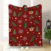 Xmas Reindeer Pine Tree Star Print Throw Blanket Cozy Blanket Leisure Guest Suite Living Room Couch Christmas Seasonal Gifts