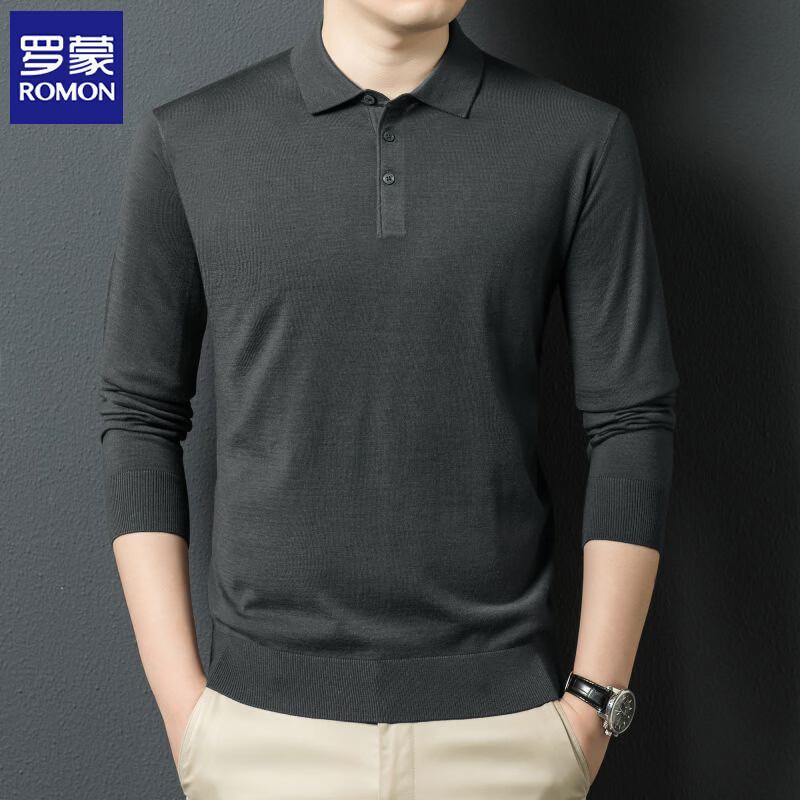 

ROMON Men s Wool & Silk Blend Polo Knit Sweater LMT5354 L