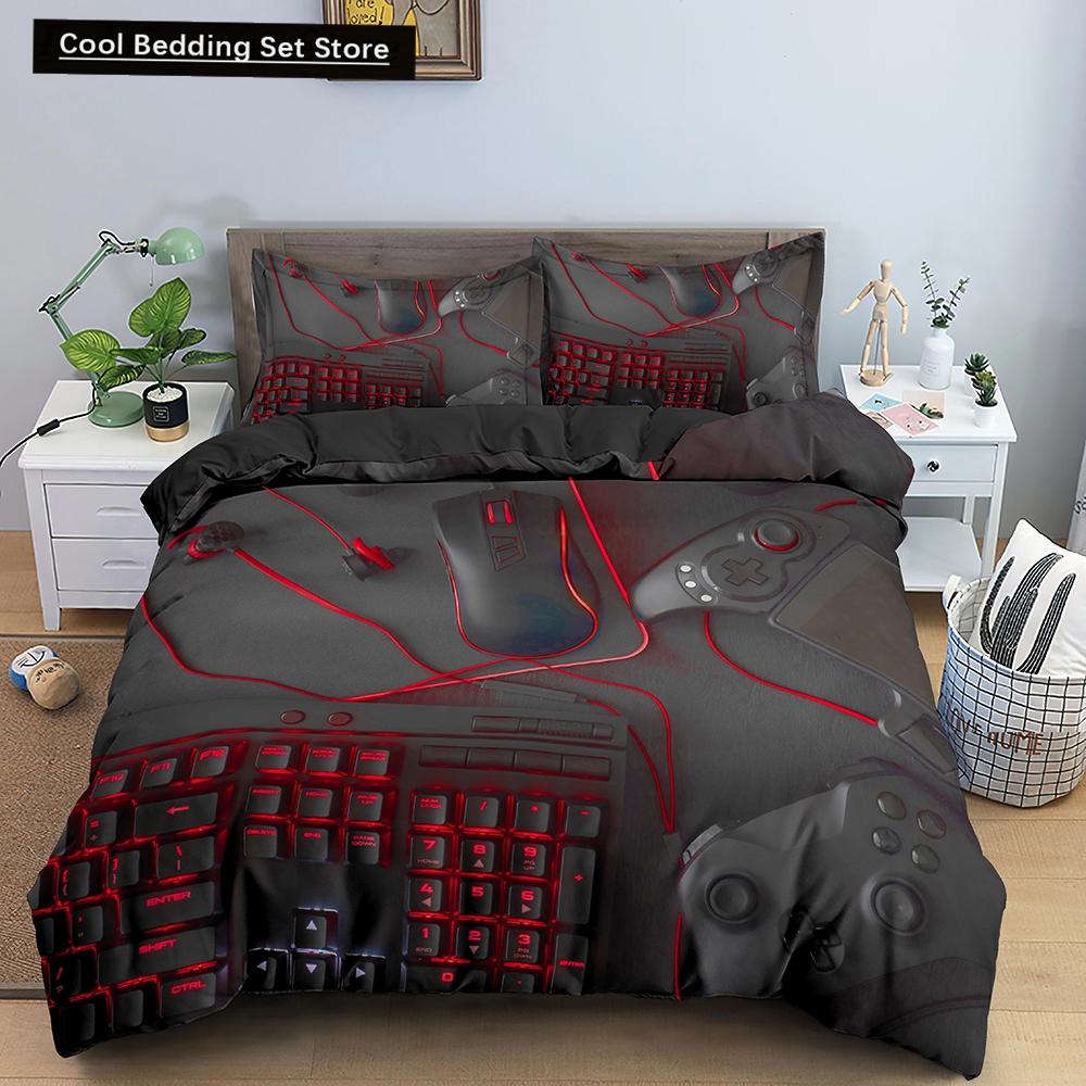 Game Bedding Set Soft Duvet Cover Set Comforter Bedding Quilt Cover with Pillowcase Kid Bedding Set 2/3pcs Polyester Quilt Cover