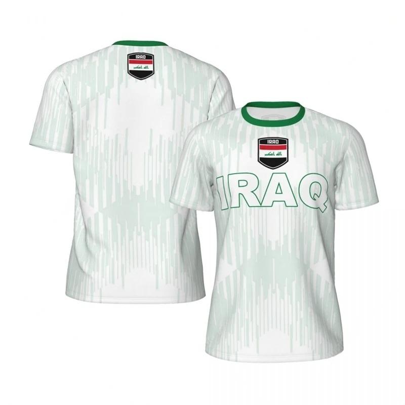 IRAQ Flag 3D Print Sport Quick Dry Breathable Men T-Shirt Outdoor Football Jersey Team Fan Loose Short Sleeve Summer Top