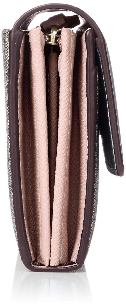 Patrick Cox "Rich" Wallet, Lily Print, PVC and Cowhide Leather Combination, Button-Closed, Women's, Pink, PXLW7LT1