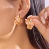 Stainless Steel Stud Earrings for Women Temperament Irregular Colored Drip Oil Metal Stud Earrings Fashion Party Date Jewelry
