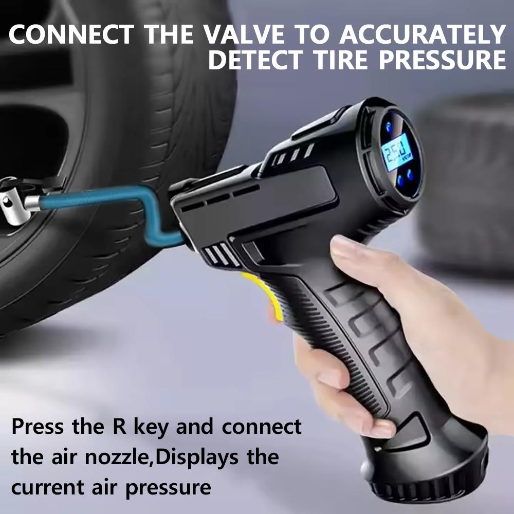 120W Car Air Pump Wireless/Wired Electric Inflatable Pump Portable Air Pump Tire Inflator Digital for Motorcycle Bicycle Balls
