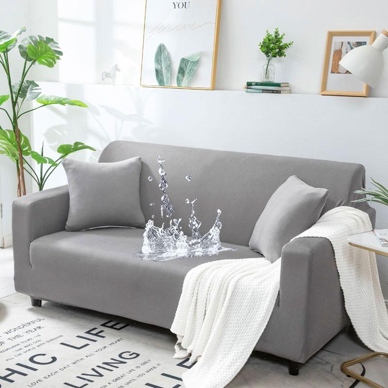 1/2/3/4 Seats Waterproof Sofa Couch Cover Stretch Corner Sofa Covers L Shaped Sofa Slip Cover Protector Bench Cover Thin Fabric