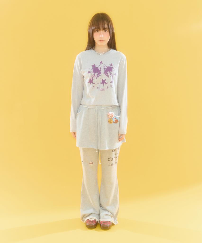 VIDEO JOCKEY Kitty Kitty Ls T-Shirt [Melange Gray]