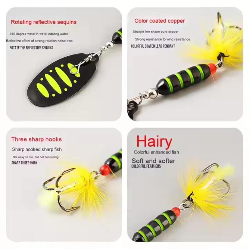 Fishing bait rotating composite sequins, metal bait set rotating composite rotator
