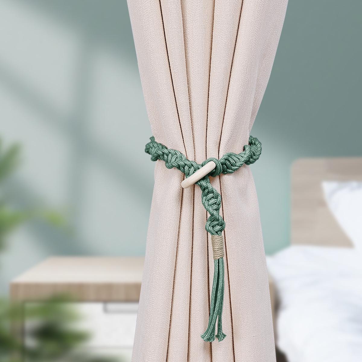 

Плетеные вручную деревянные круглые подхваты для штор и пряжки для гостиной One Size зелёный