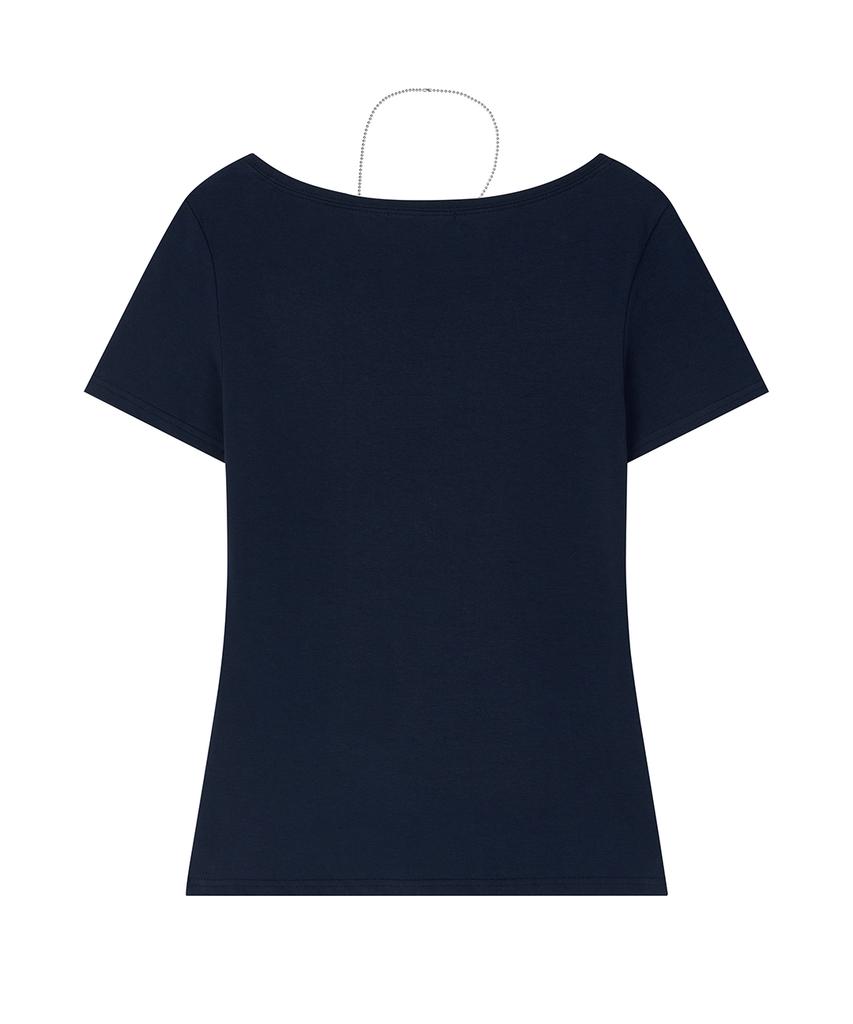ILLIO Navy-Camou Cross Necklace T-Shirt