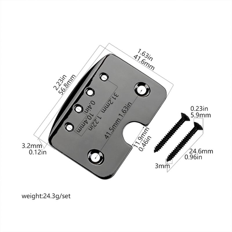 4 String Box Guitar Tailpiece Replacement Instrument Accessory Guitar Tailpiece Metal Box Guitar Tailpiece