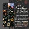 Ästhetisches Sonnenblumen- und Mondmuster Gehärtetes Glas Handyhülle für Motorola Moto Edge 50 Fusion 40 Neo 30 Pro G85 G84 G54 Abdeckung