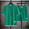 National Men's Summer Waffle Trend Casual Sports Set - Loose, Handsome Short Sleeve Clothing