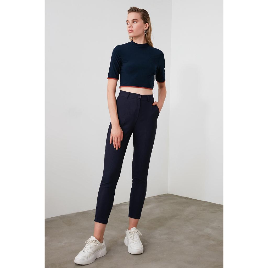Black Basic Woven Trousers Twoss19st0038