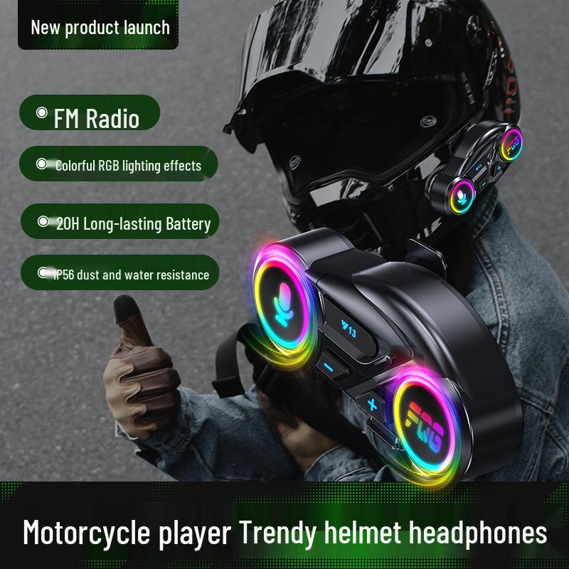 Y13 Bluetooth Motorcycle Helmet Headset - Waterproof, Noise Reduction, High Sound Quality Riding Gear.