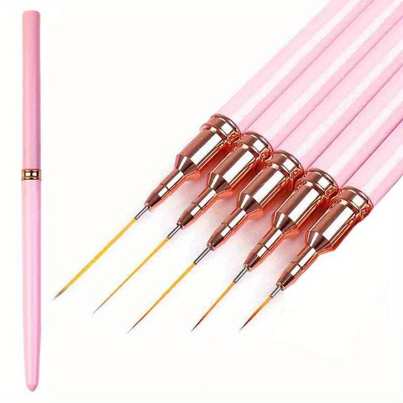5 Stück/Set Nail Art Liner Pinsel Set Verlängerte Linien Striping Zeichnen UV Gel Malerei Nageldesign Stift Professionelles Maniküre Werkzeug