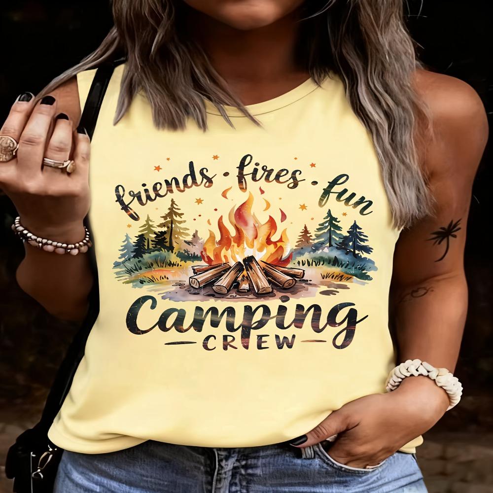 One Piece Friend Campfire Fun Camping Printed Vest