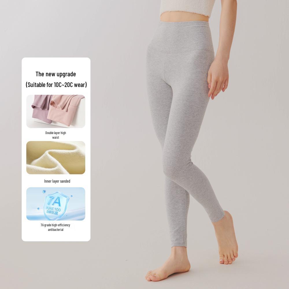 Dámské teplé legíny z čisté bavlny Slim Fit s vysokým pasem na podzim a zimu