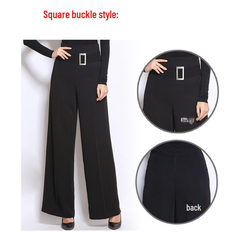 

XISAA Черные брюки с широкими штанинами для латиноамериканских танцев, на завязках с несколькими пуговицами Waist 1 ft 9/63.4 cm/Size 25