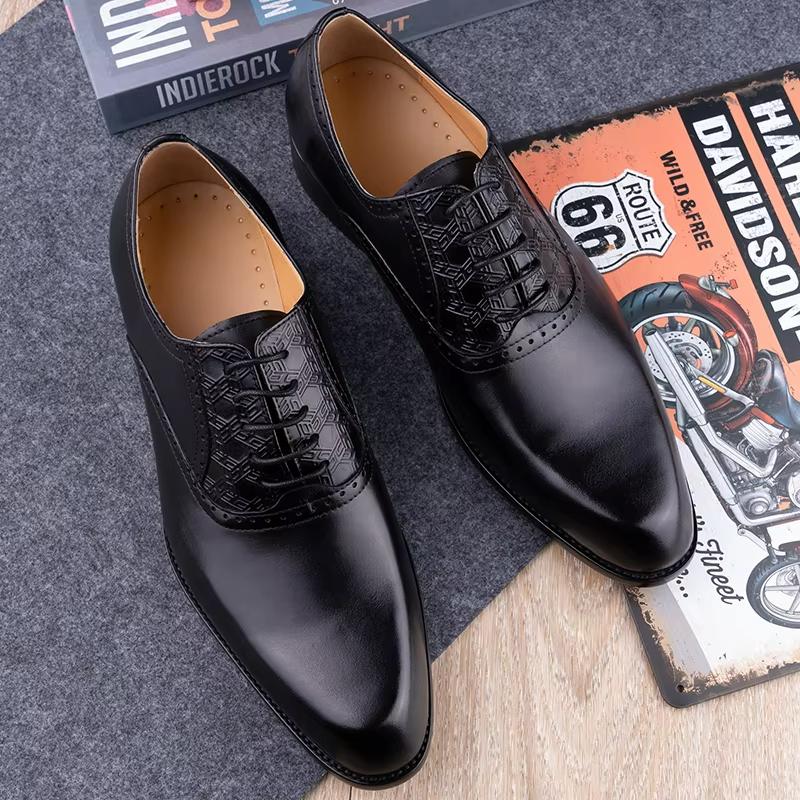 Fashion Wedding Party Shoes For Men Retro Elegant Printing Social Business Footwear Red Black Classic Office Dress Adult Shoe New Arriva
