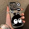Cute cartoon big eye black briquettes for Apple 16PROMAX high-end iPhone14 Internet celebrity 13 mobile phone case xr